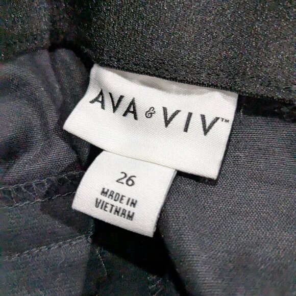 Ava & Viv Women's Stretch Ankle Pants, Plus Size 26, Black, High Rise, NWT - Picture 10 of 13